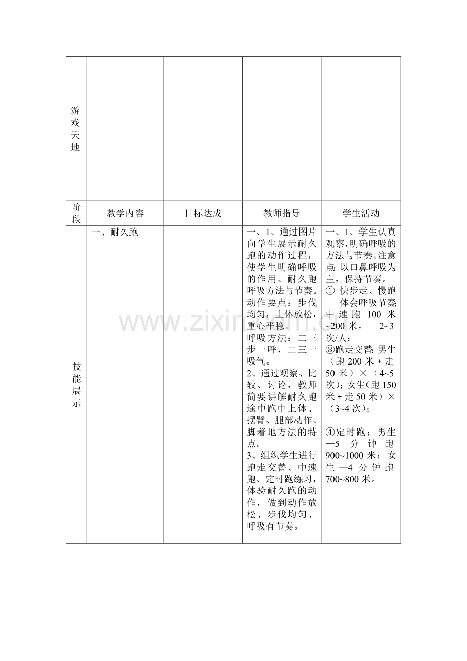 耐久跑：慢跑与快走交替、中速跑、定时跑.doc_第2页