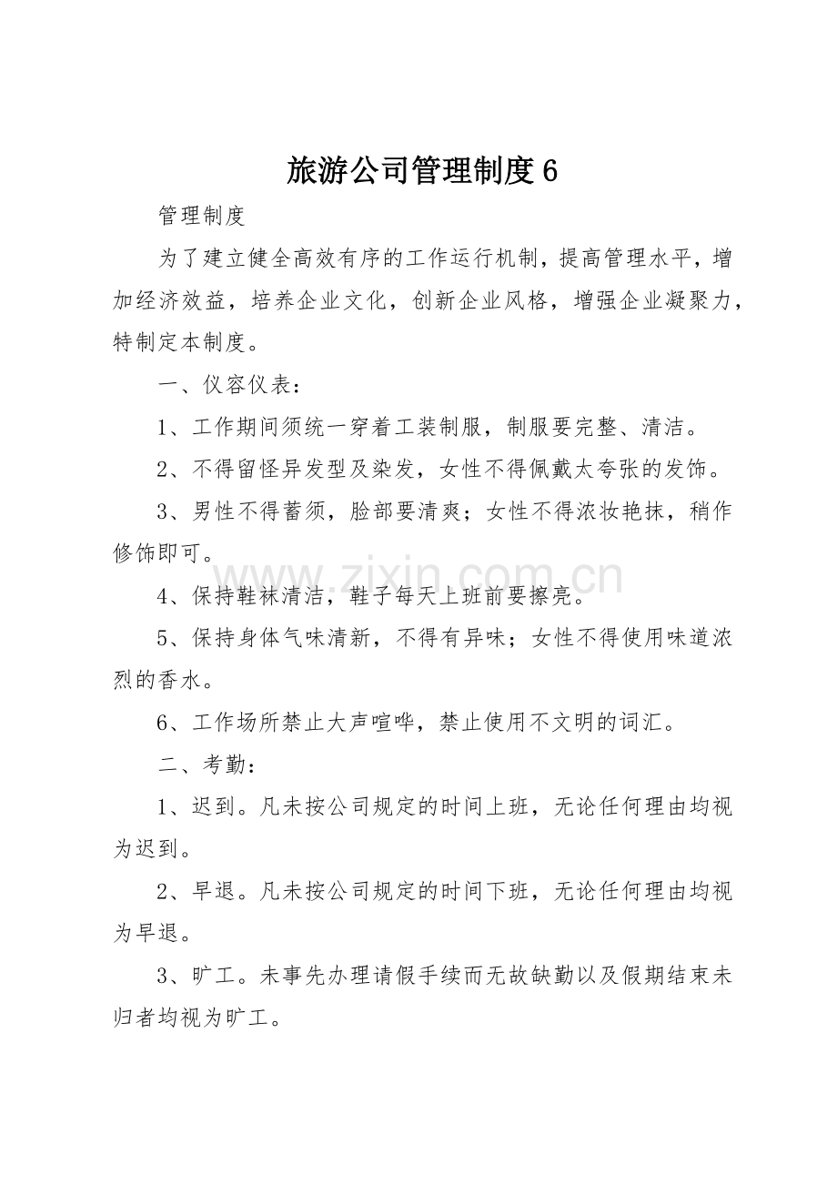 旅游公司管理规章制度6.docx_第1页