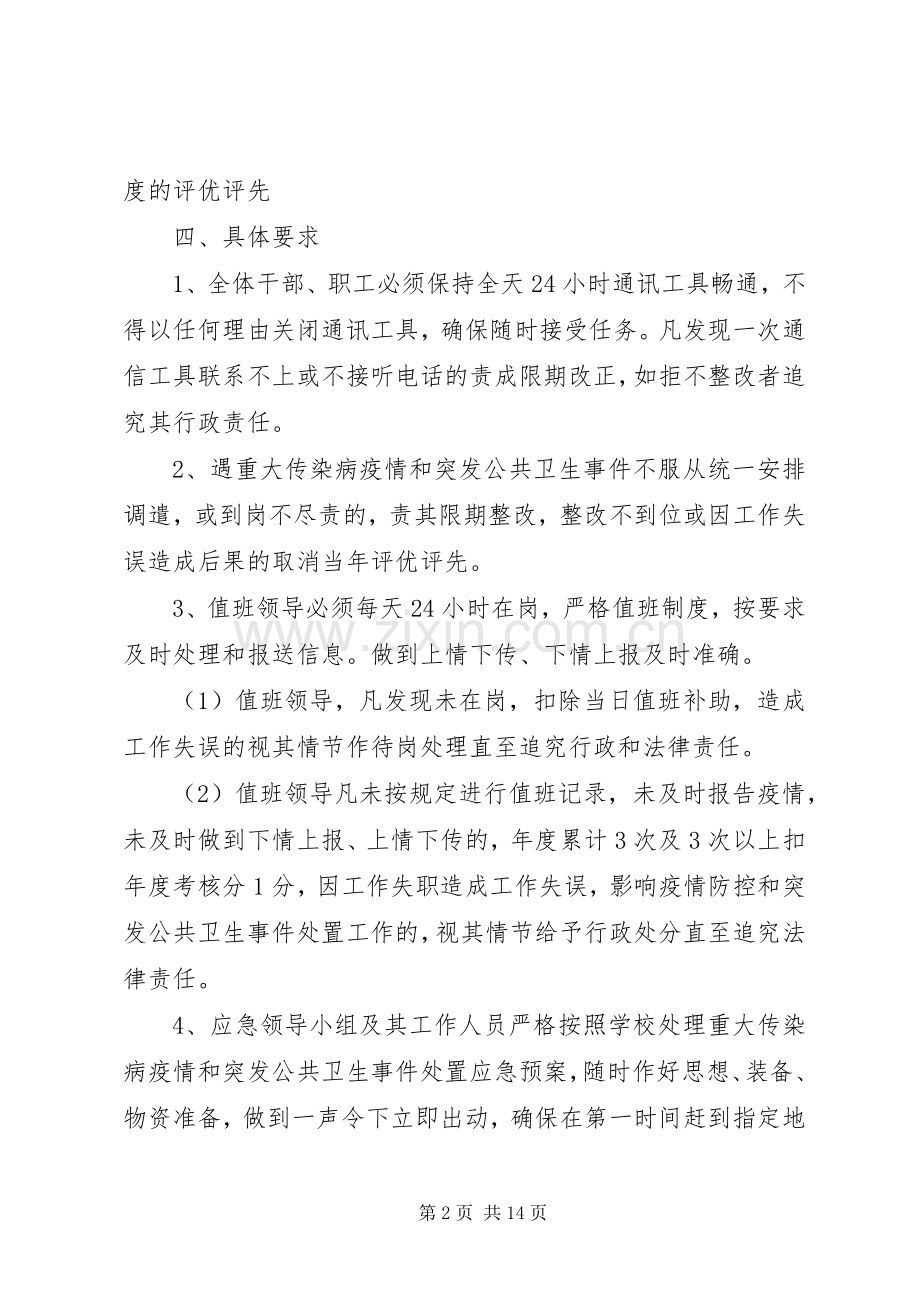学校突发公共卫生事件防控责任和追究规章制度.docx_第2页