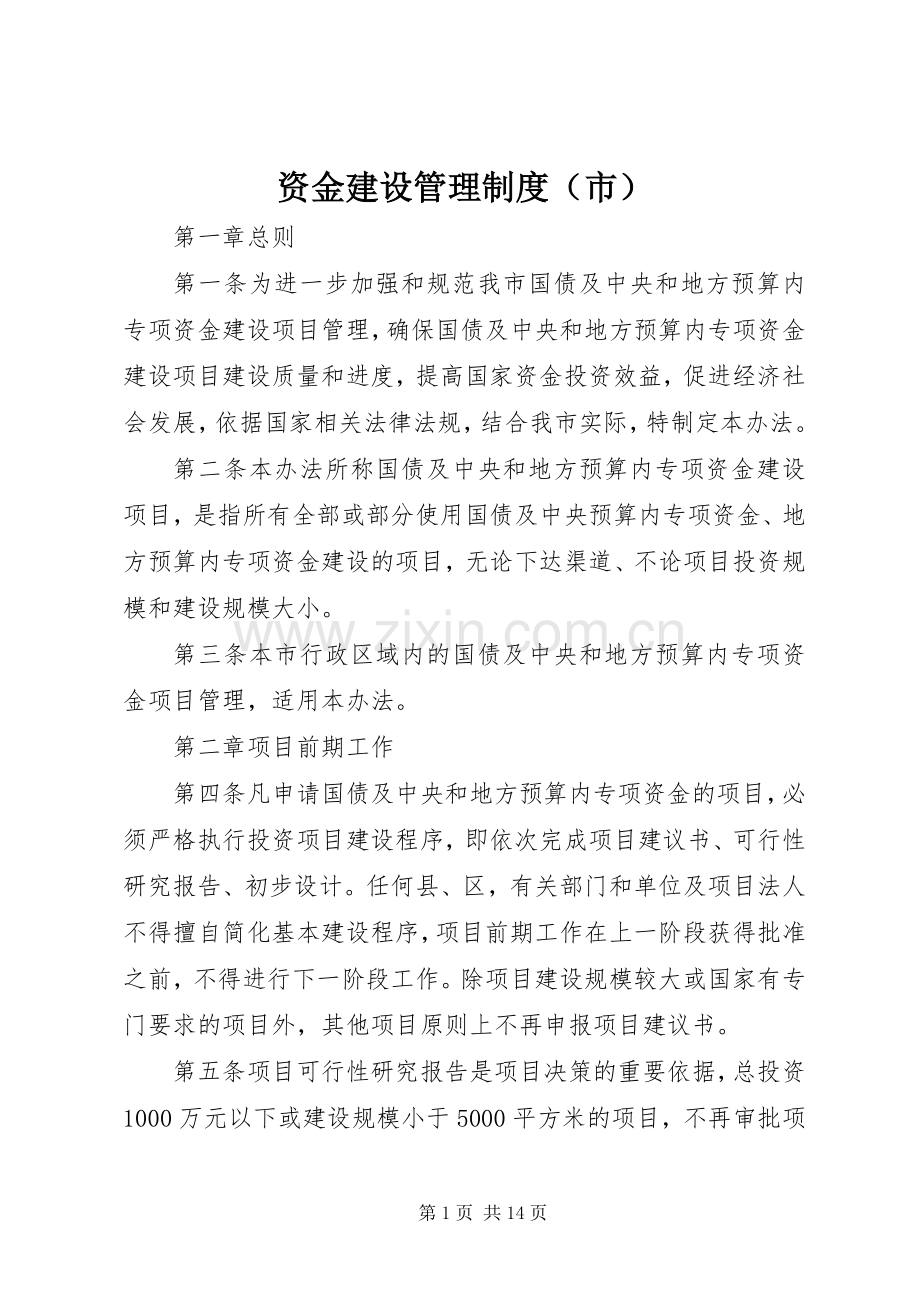 资金建设管理规章制度（市）.docx_第1页