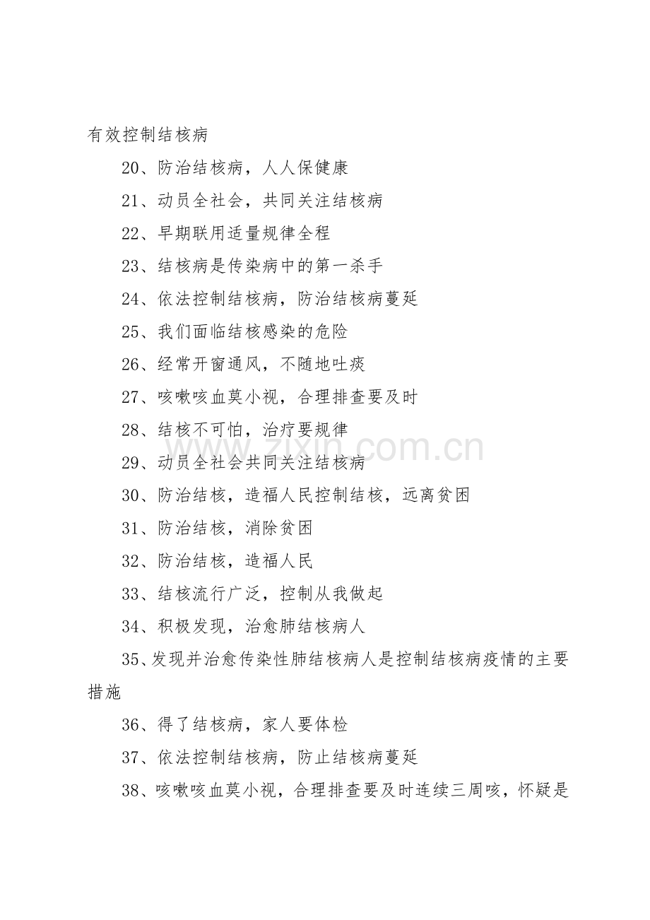 医院防治结核病日标语大全.docx_第2页