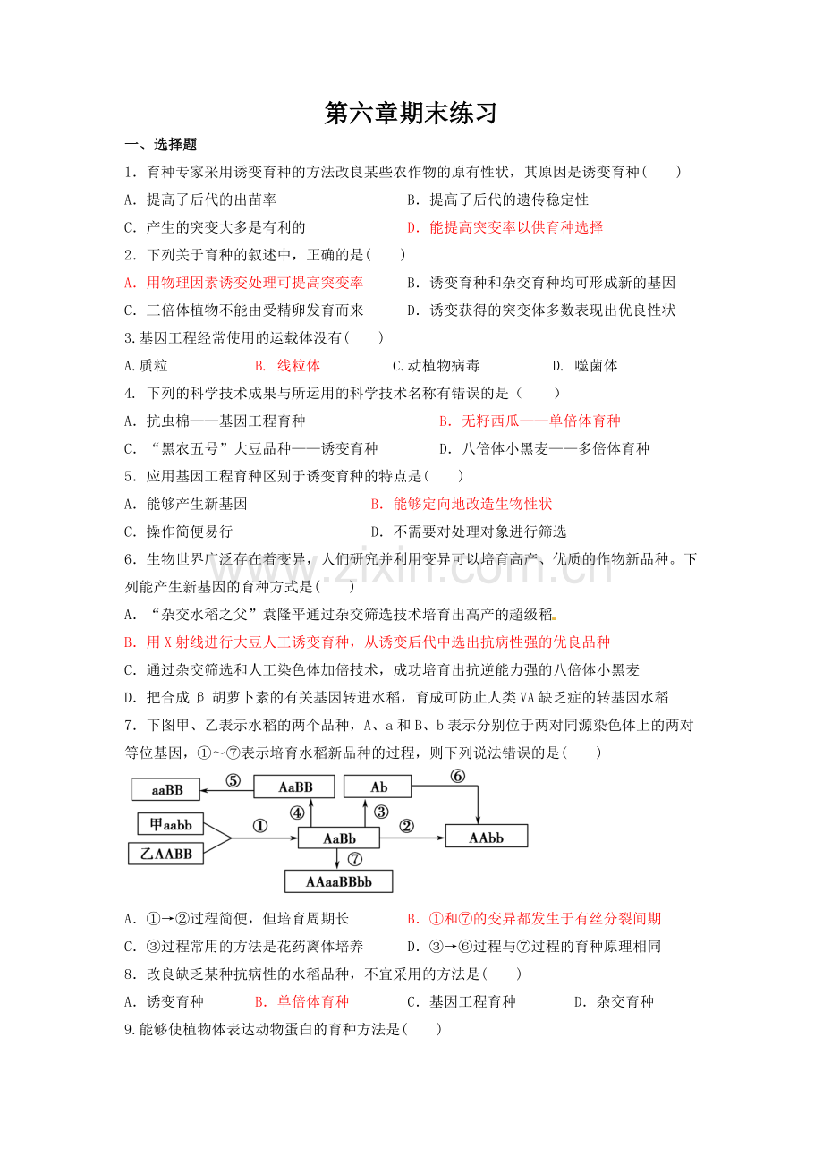 从杂交育种到基因工程.doc_第1页
