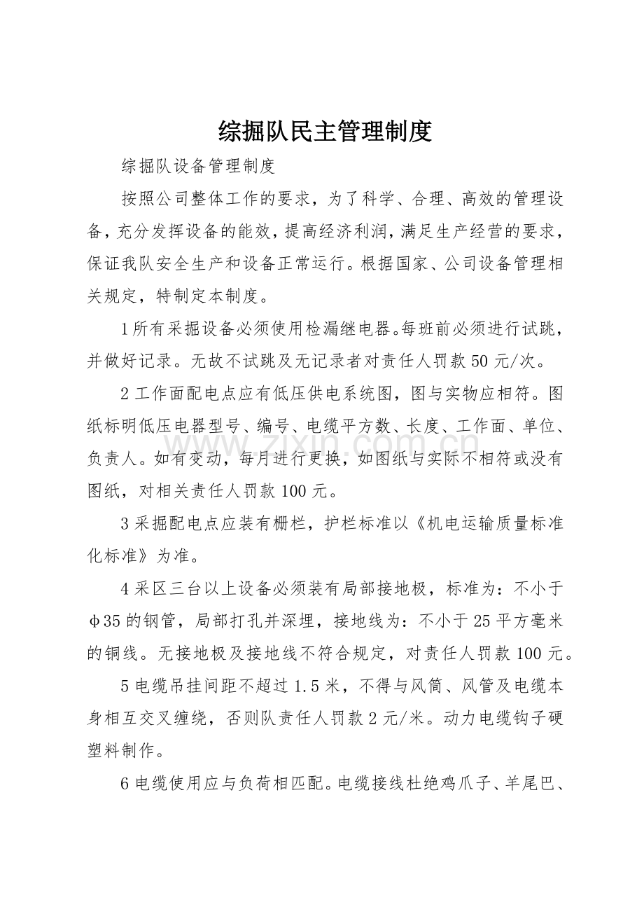 综掘队民主管理规章制度 .docx_第1页