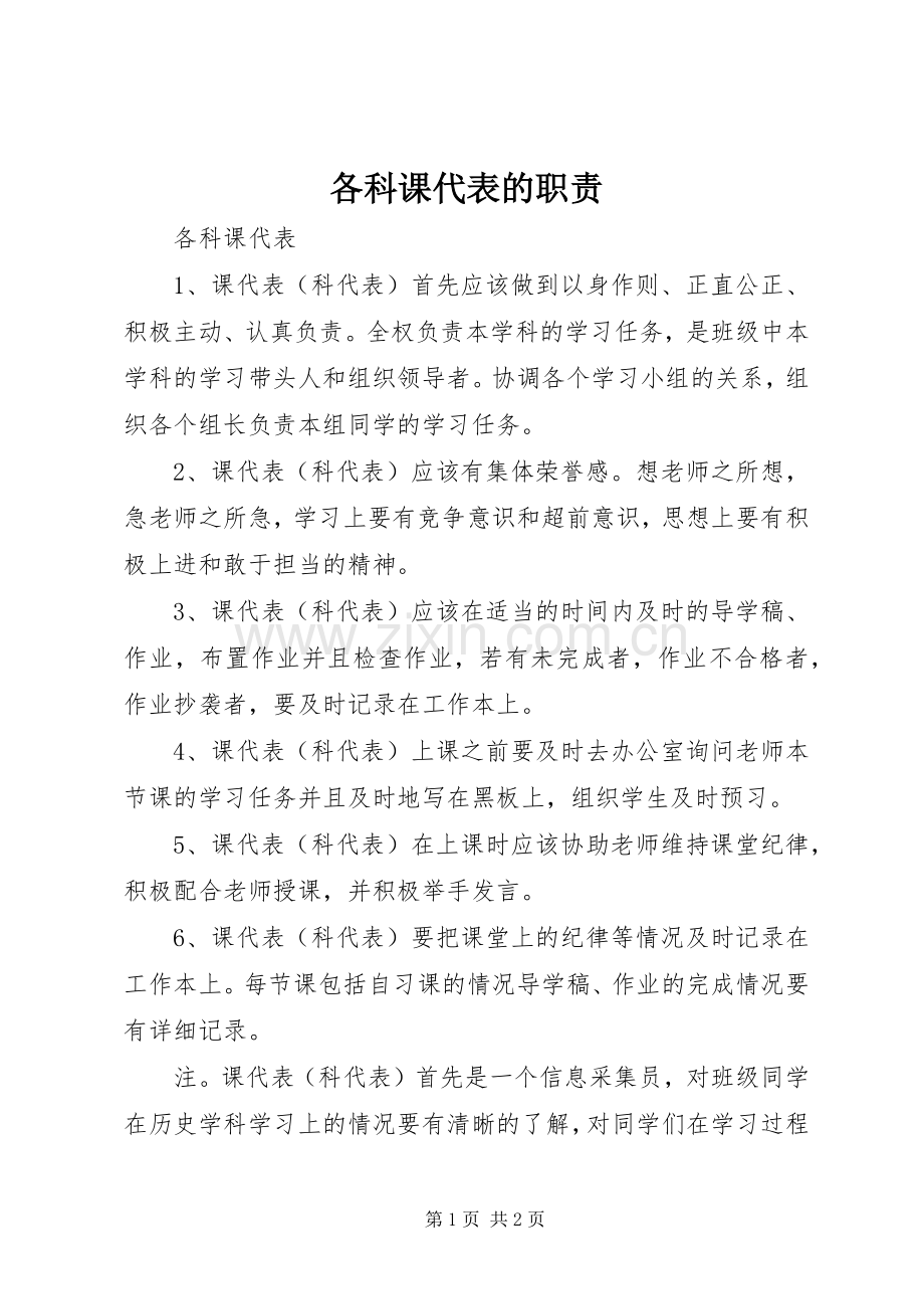 各科课代表的职责要求.docx_第1页