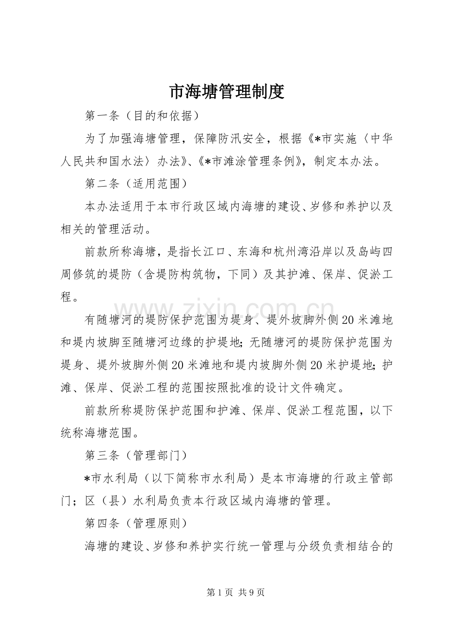 市海塘管理规章制度.docx_第1页