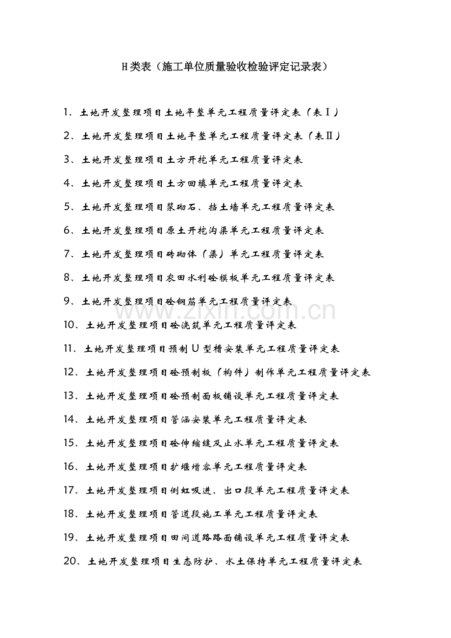 H类表-单位工程质量评定表.doc_第1页