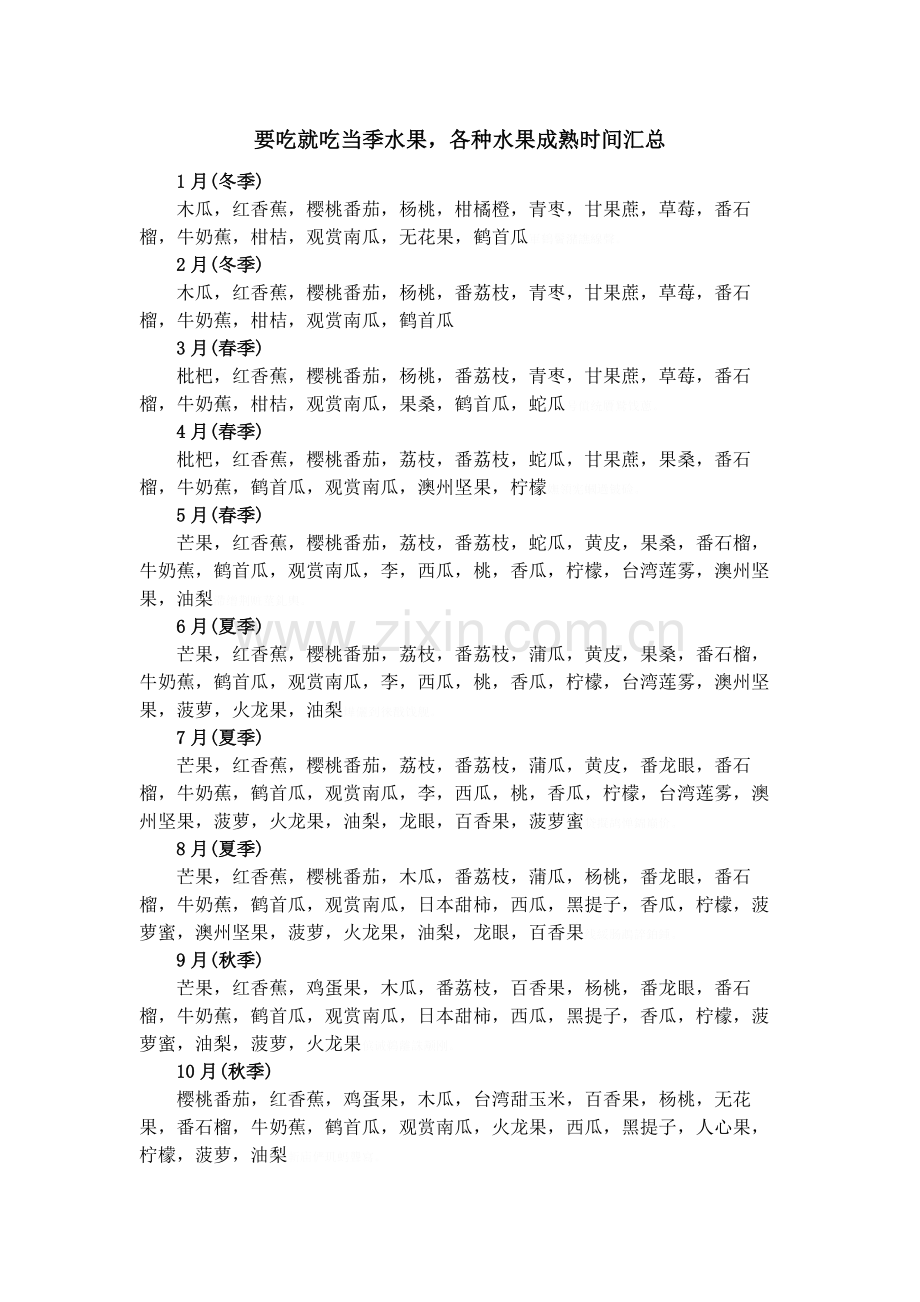 水果成熟时间汇总.doc_第1页