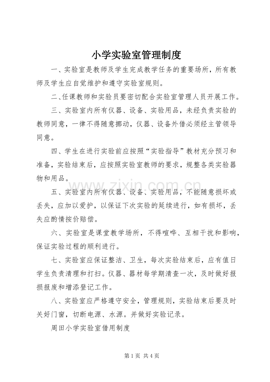 小学实验室管理规章制度.docx_第1页