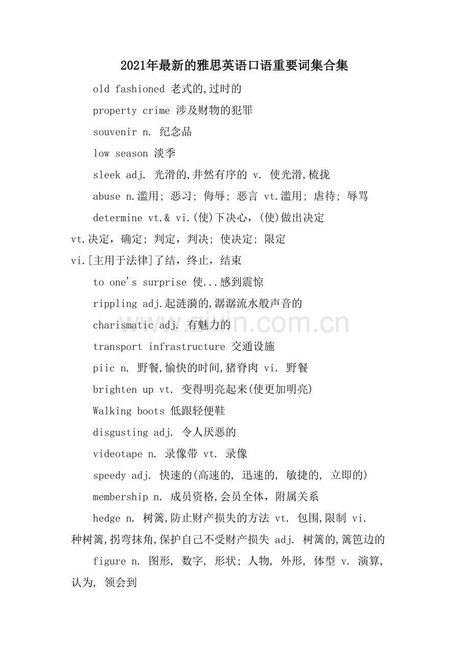 的雅思英语口语重要词汇合集.doc_第1页