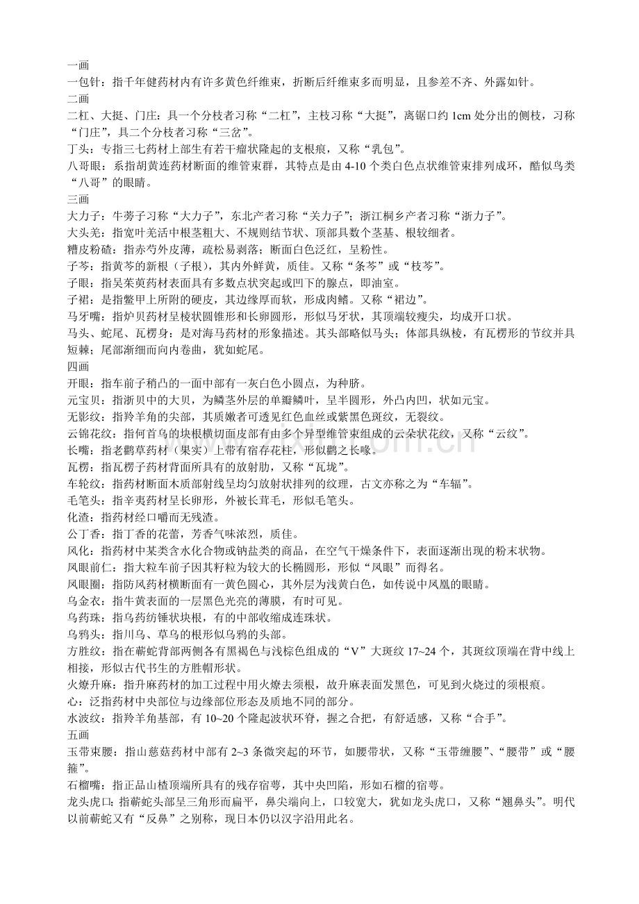 中药材鉴定图典——传统经验鉴别术语.doc_第1页