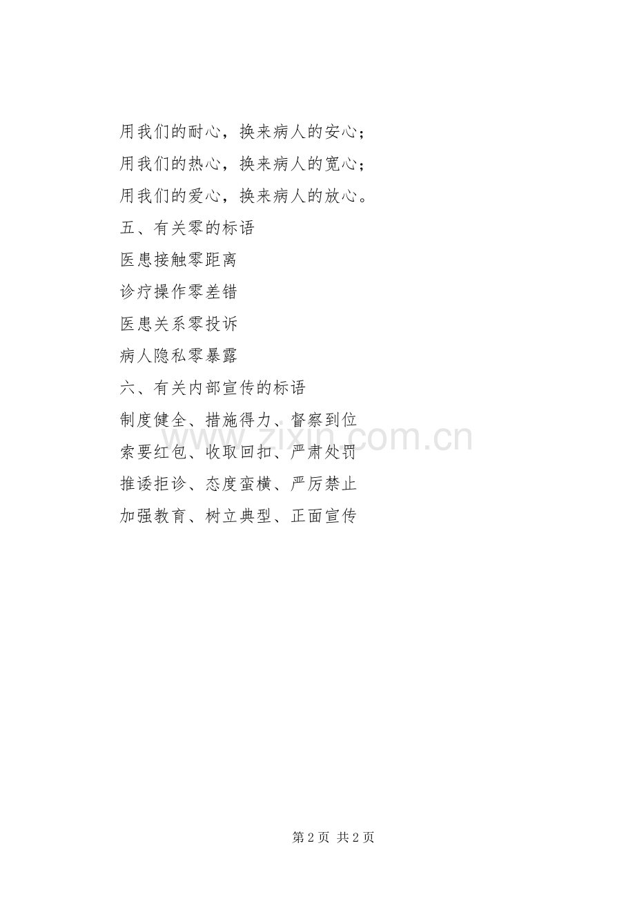 医院文化建设标语集锦.docx_第2页