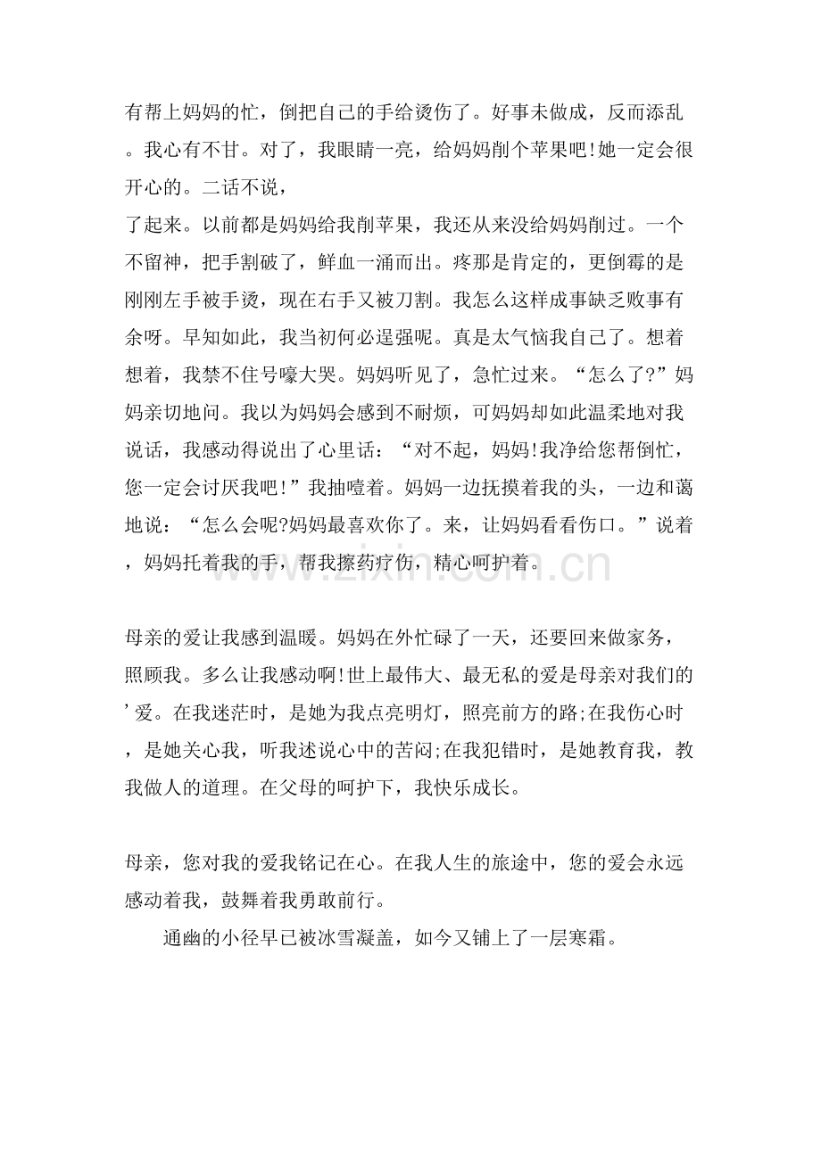 关于母爱让我感动的作文范文.doc_第2页