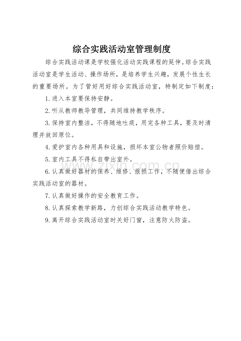 综合实践活动室规章制度管理.docx_第1页