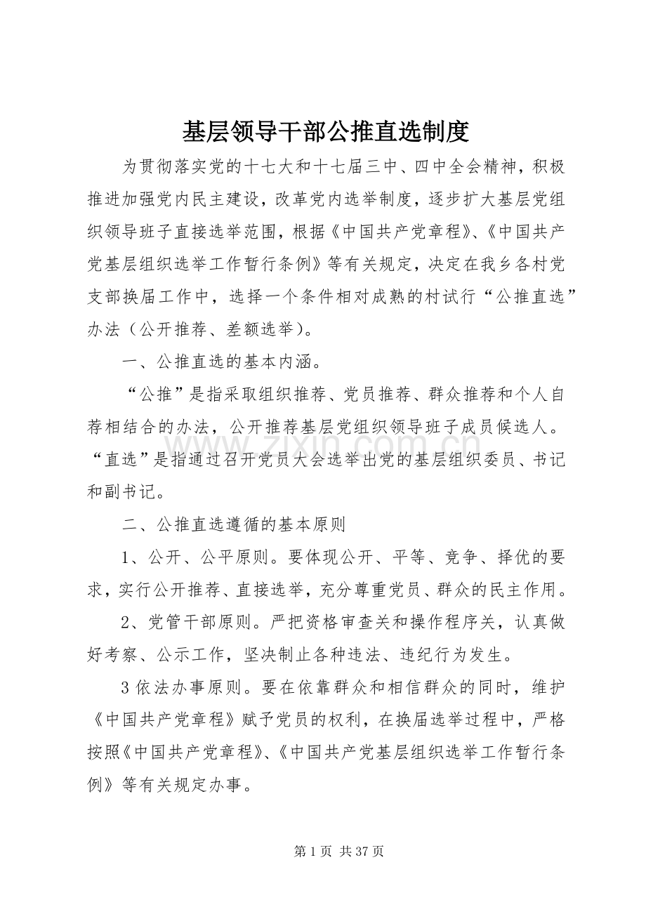 基层领导干部公推直选规章制度.docx_第1页