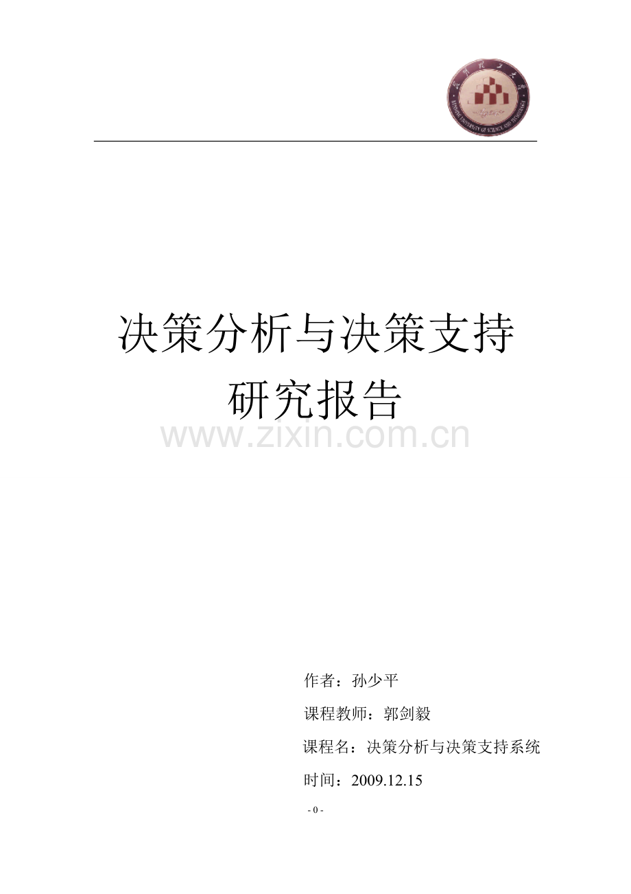 决策分析与决策支持系统论文.doc_第1页