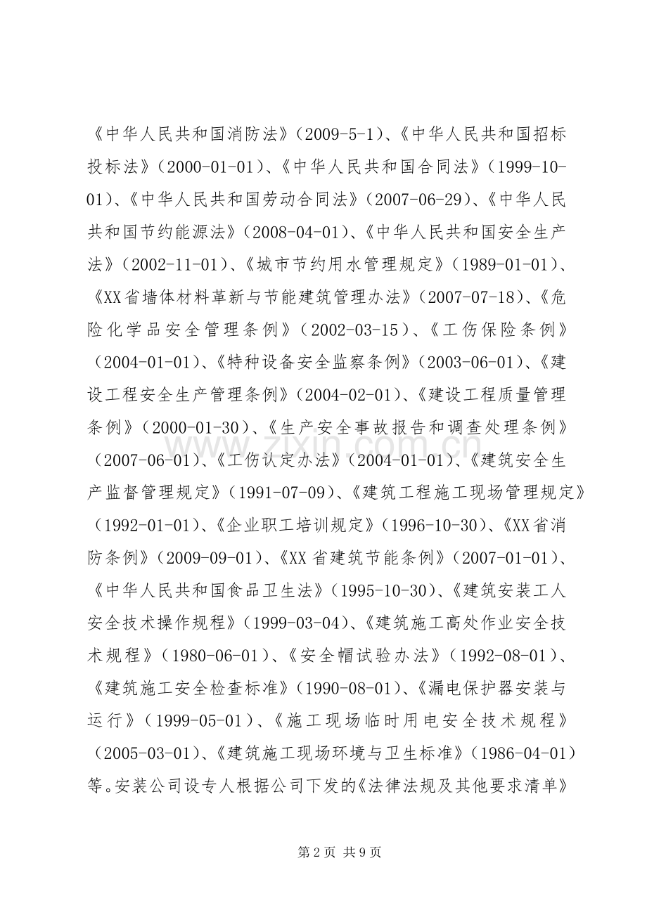 法律法规及其他的要求清单合规性评价报告 .docx_第2页