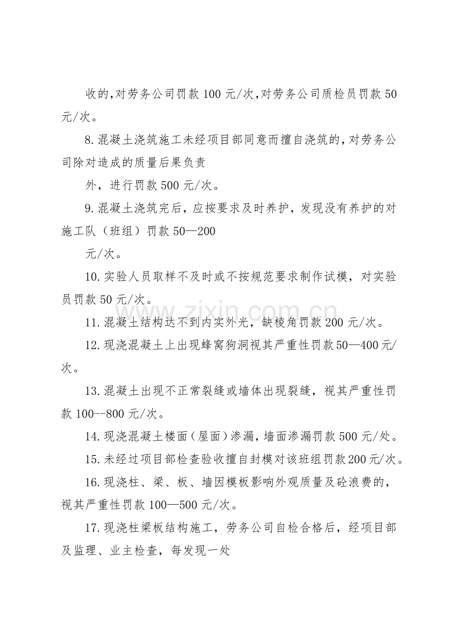 工程质量管理及奖罚规章制度细则.docx_第2页