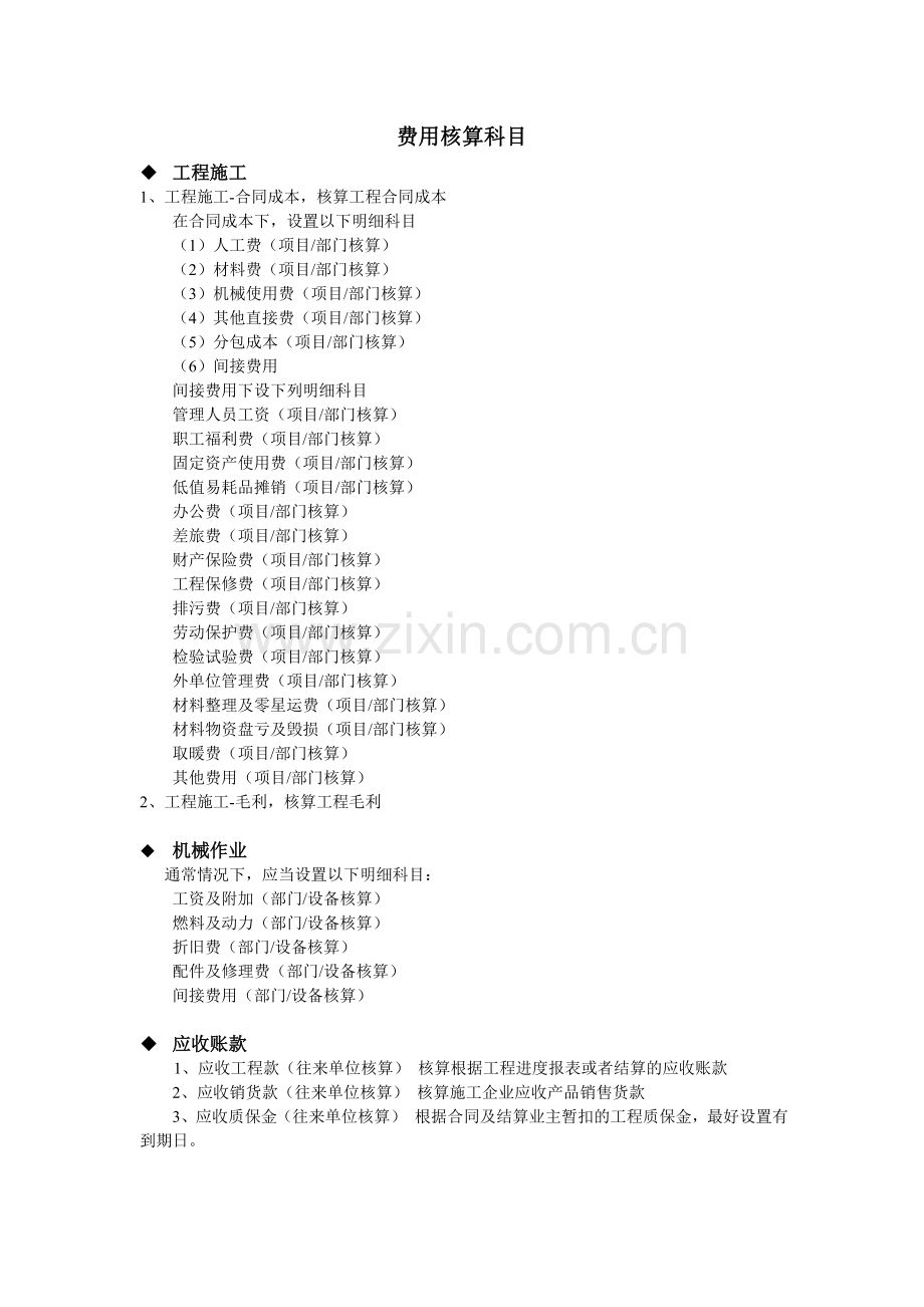 费用核算科目.doc_第1页
