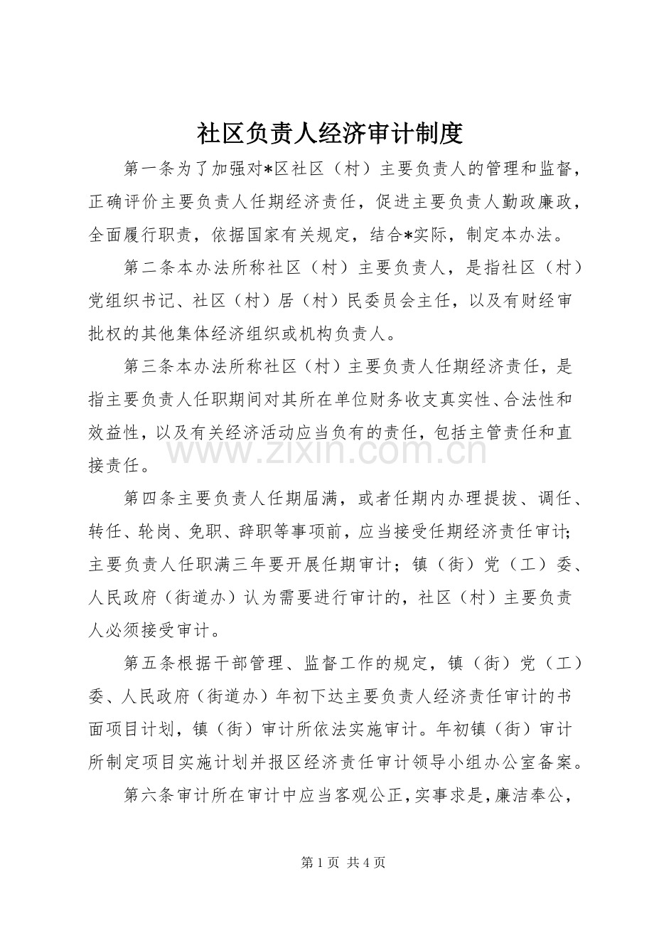 社区负责人经济审计规章制度.docx_第1页