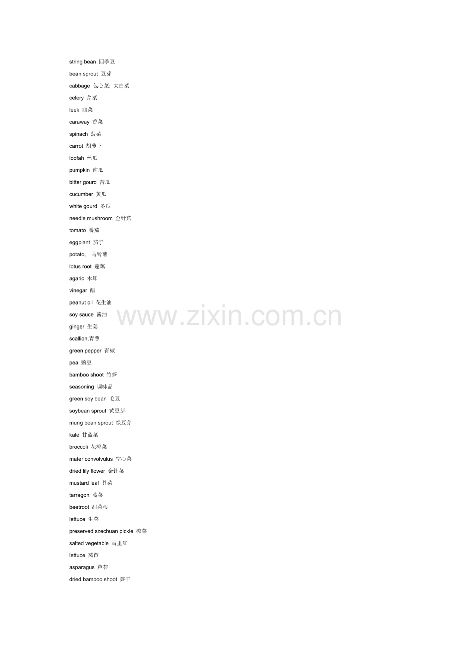 食品中英文对照.doc_第1页
