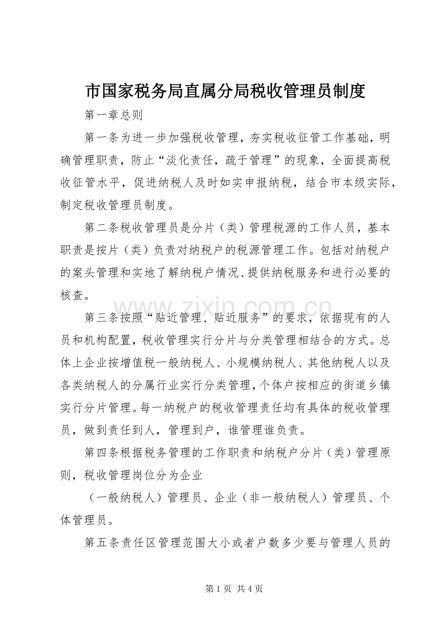市国家税务局直属分局税收管理员规章制度细则 (2).docx_第1页