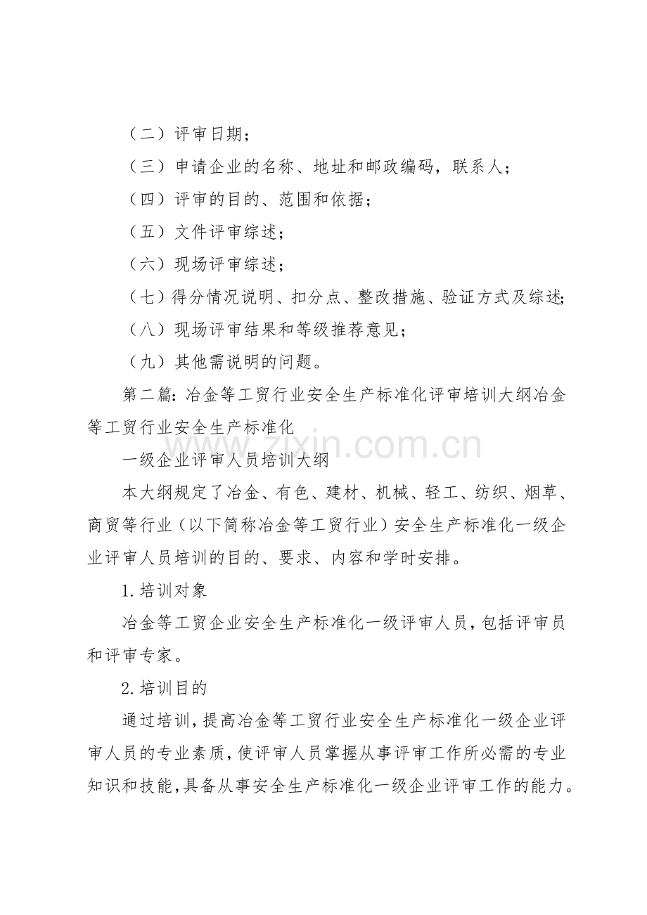 工贸行业企业安全生产标准化评审报告编制要求.docx_第2页