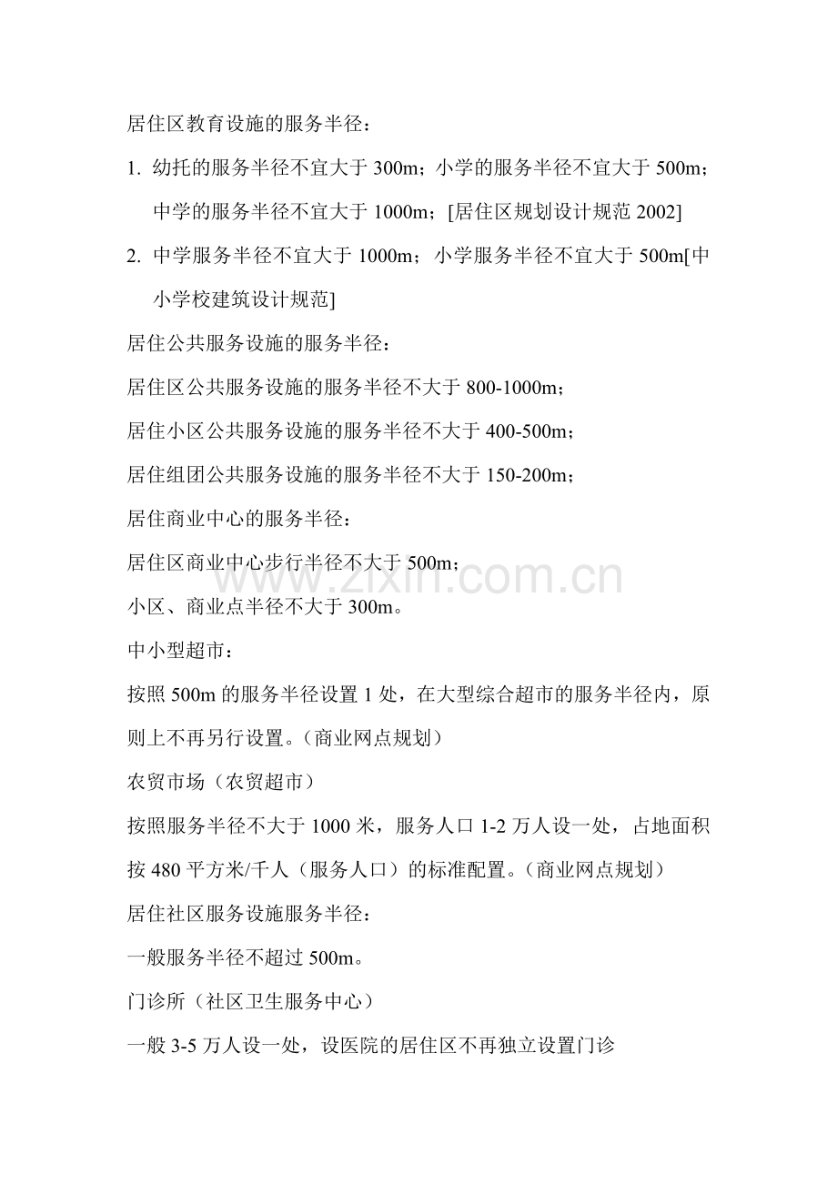 居住区配套设施服务半径规范.doc_第1页