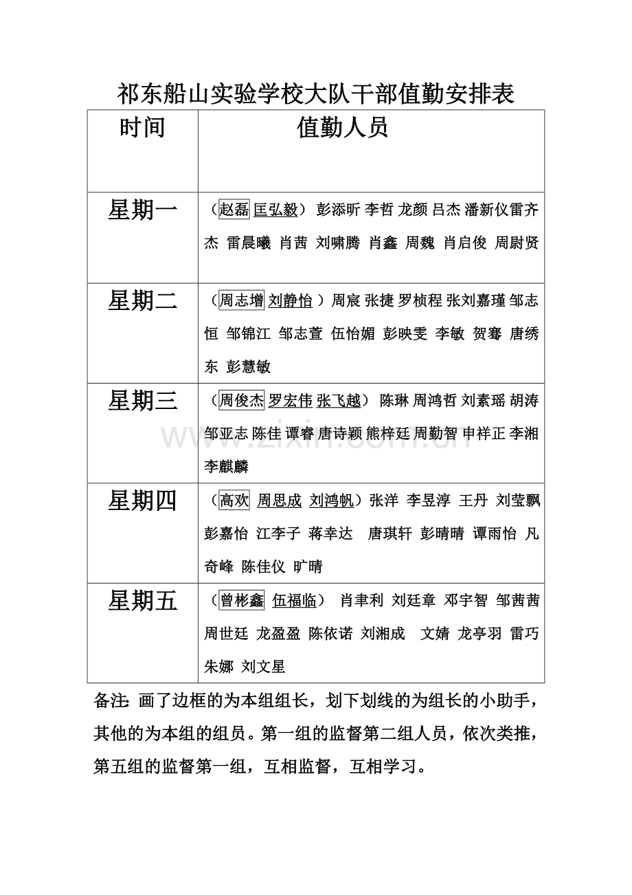 大队干部学生值勤安排表.doc_第2页