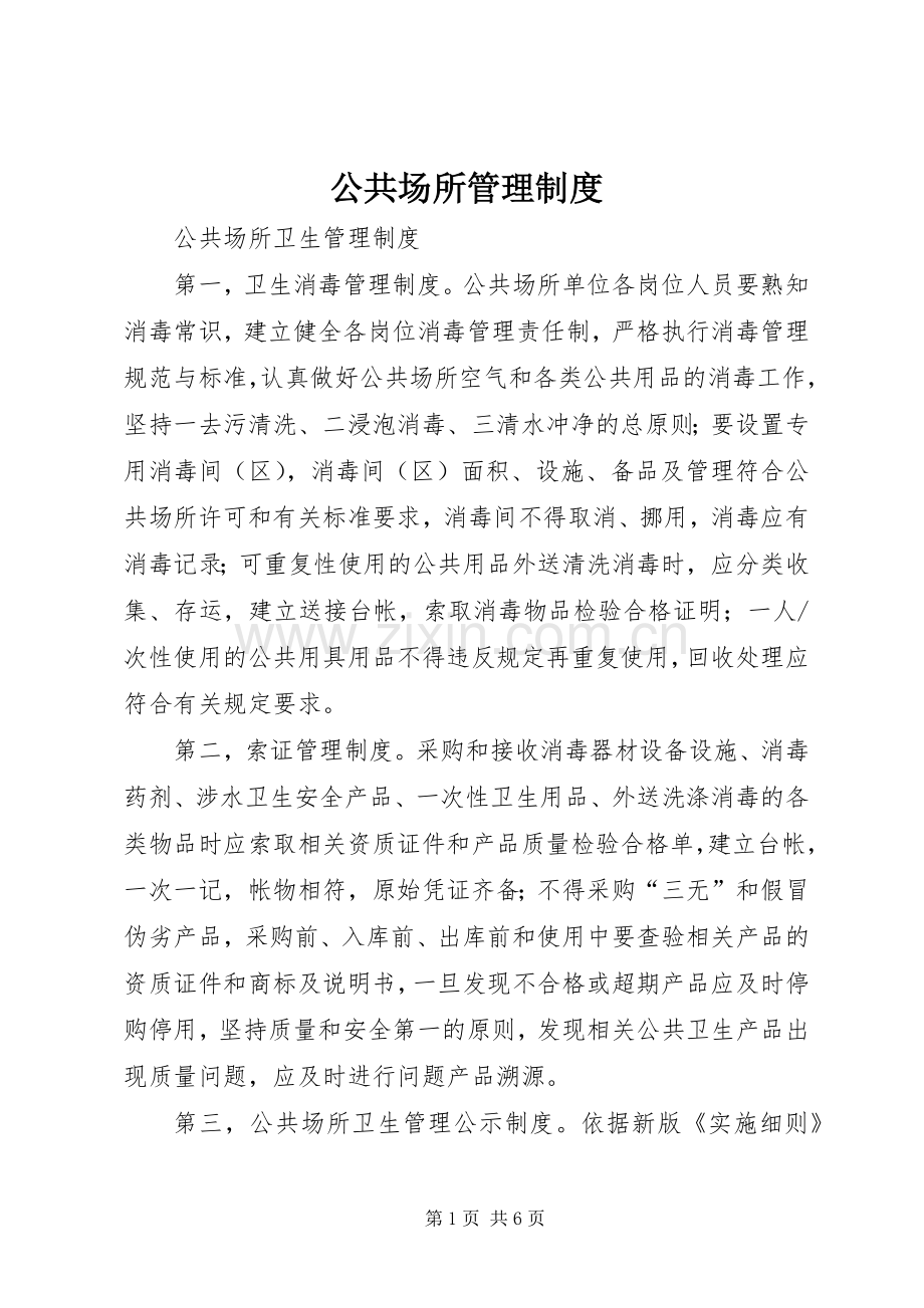 公共场所管理规章制度细则.docx_第1页