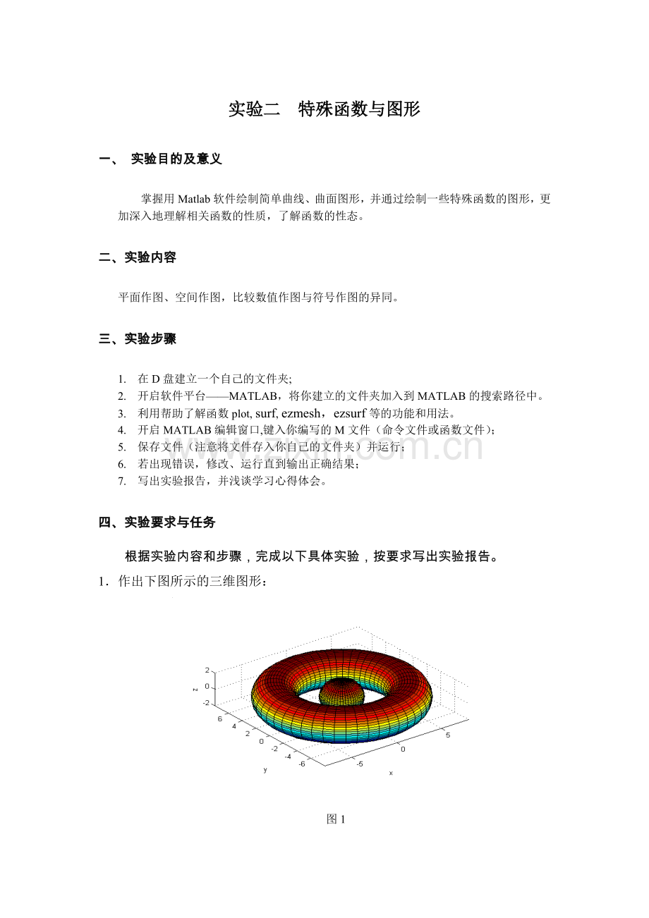 实验二特殊函数与图形实验指导.doc_第1页