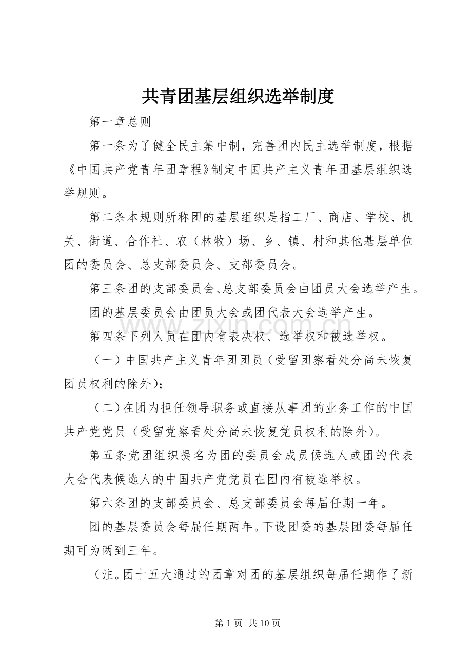 共青团基层组织选举规章制度.docx_第1页