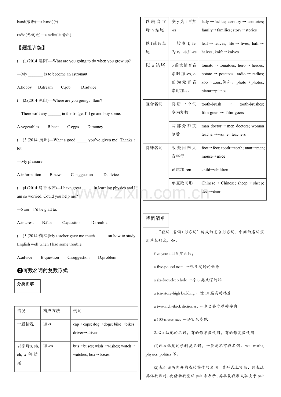 考前100天2015中考英语基础语法(14份打包)(一)名词.docx_第2页