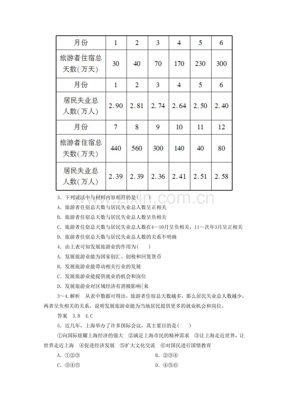 《旅游业的发展及其对地域的影响》同步练习2.doc_第2页