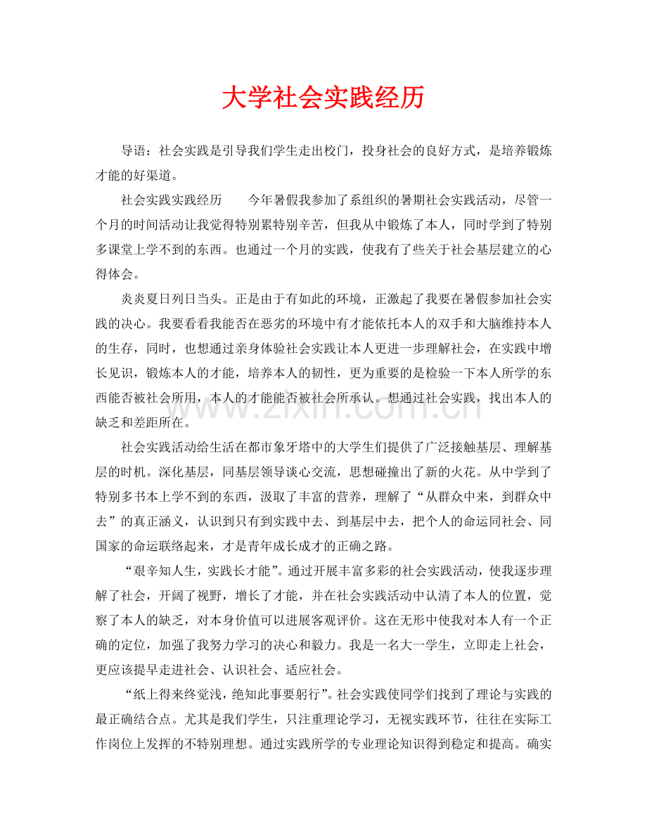 大学社会实践经历.doc_第1页