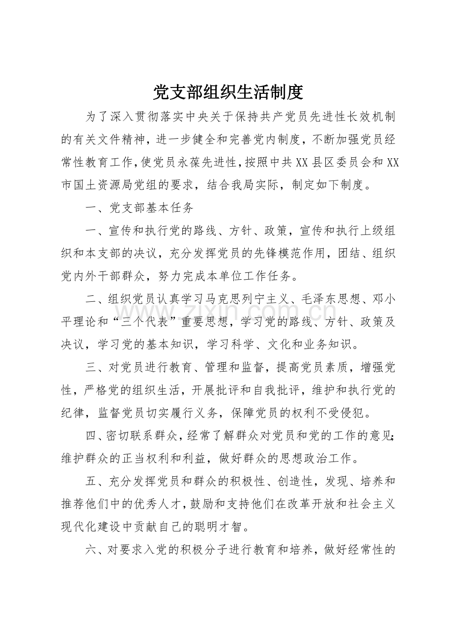 党支部组织生活管理规章制度.docx_第1页