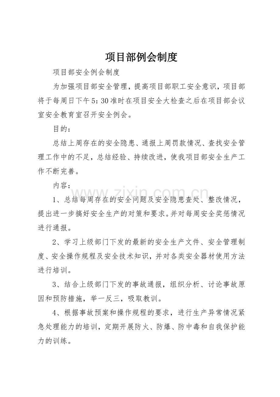 项目部例会规章制度细则.docx_第1页