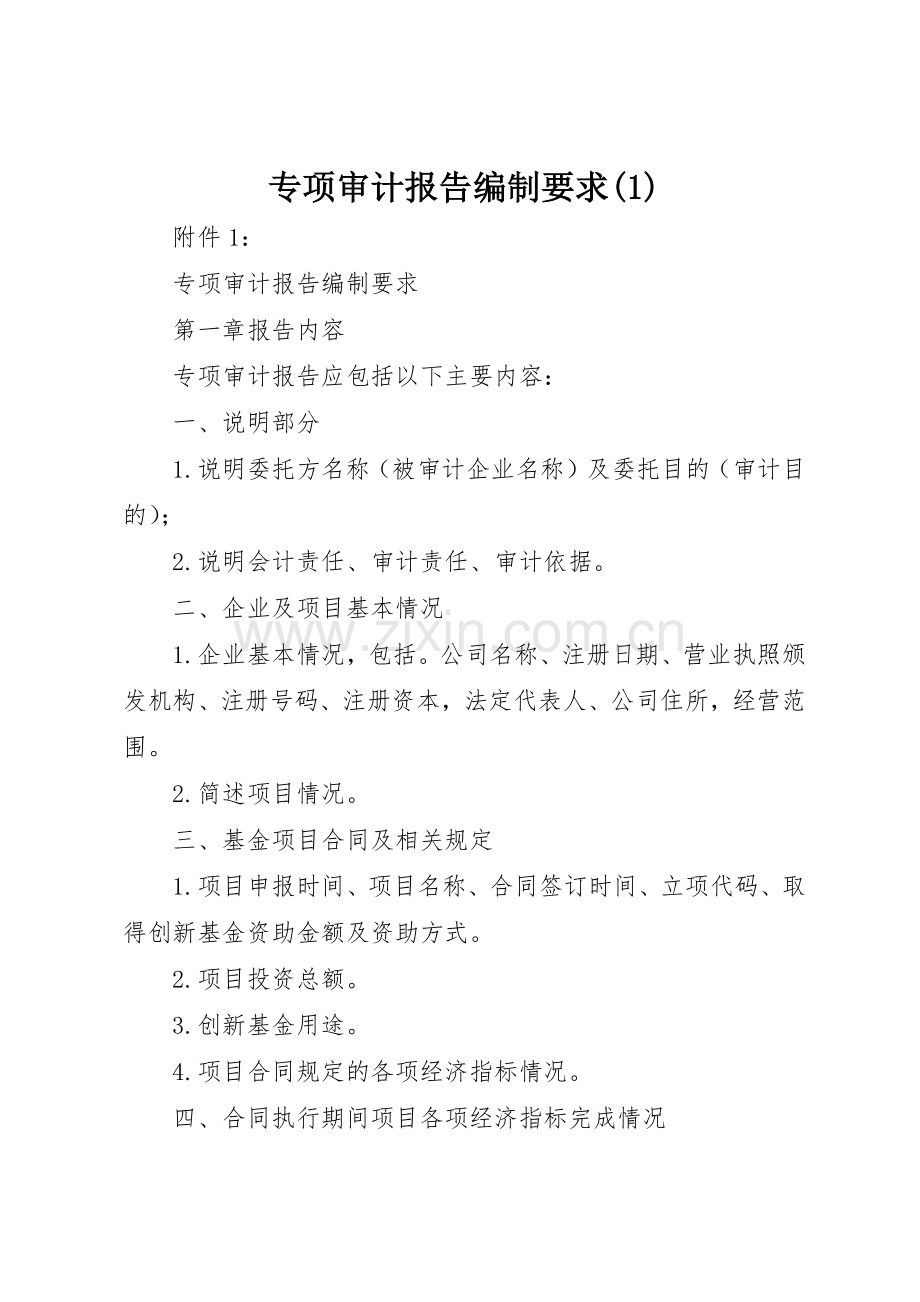 专项审计报告编制要求(1).docx_第1页
