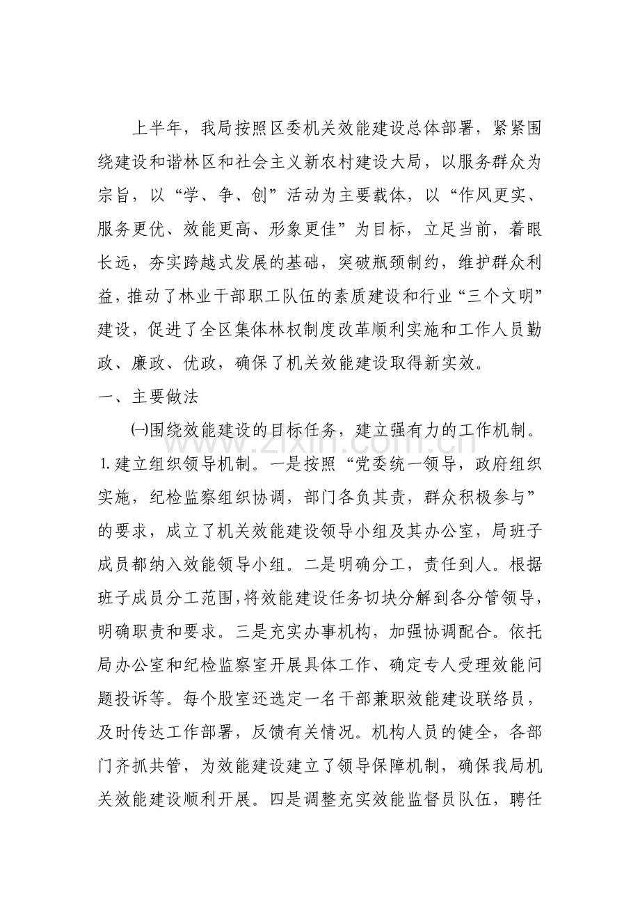 效能建设半年总结.doc_第1页