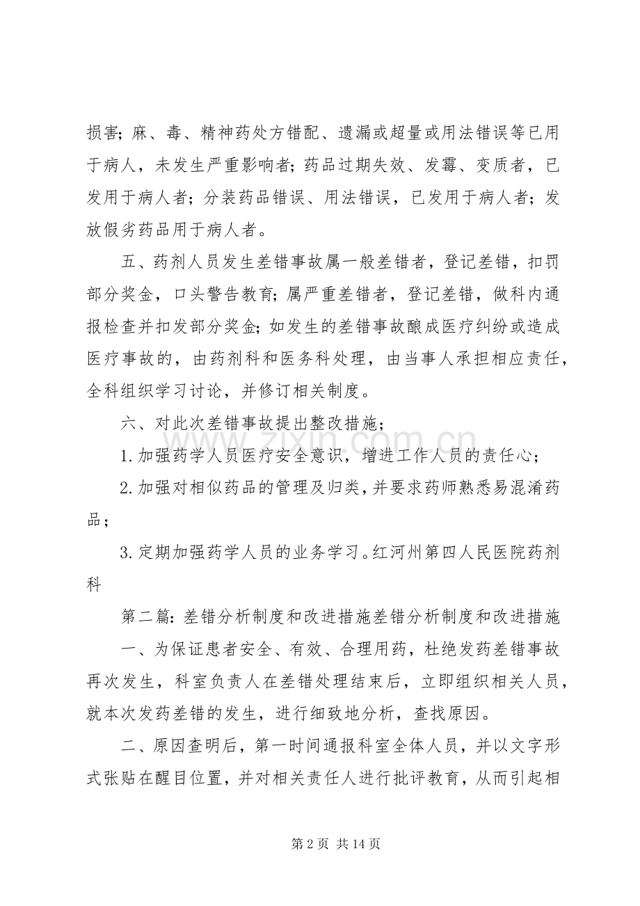 发药差错分析规章制度和改进措施.docx_第2页