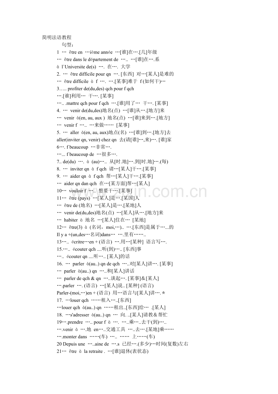 大学法语简明教程_语法句型.doc_第1页