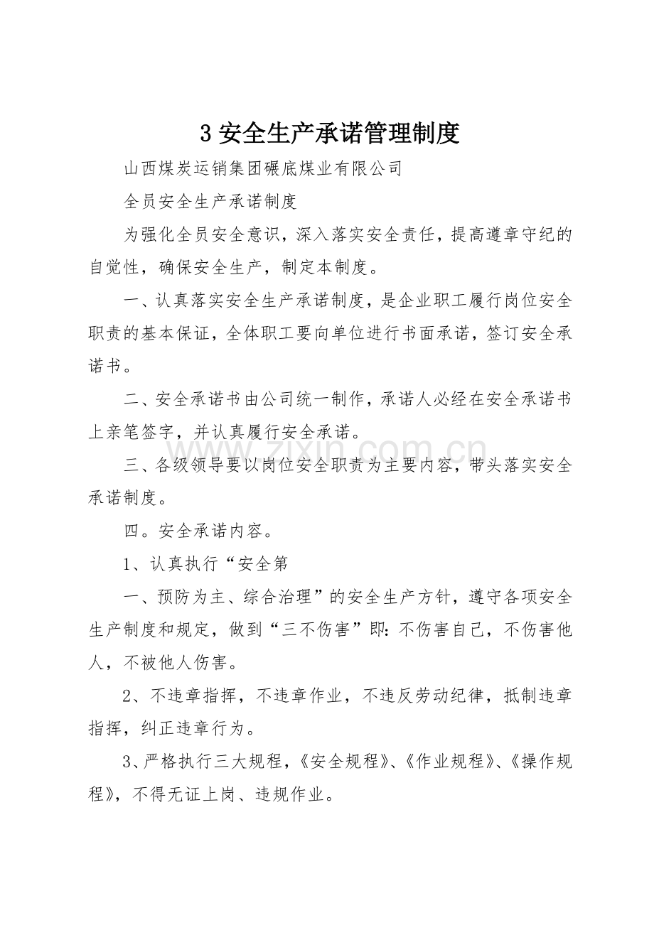 安全生产承诺管理规章制度细则.docx_第1页