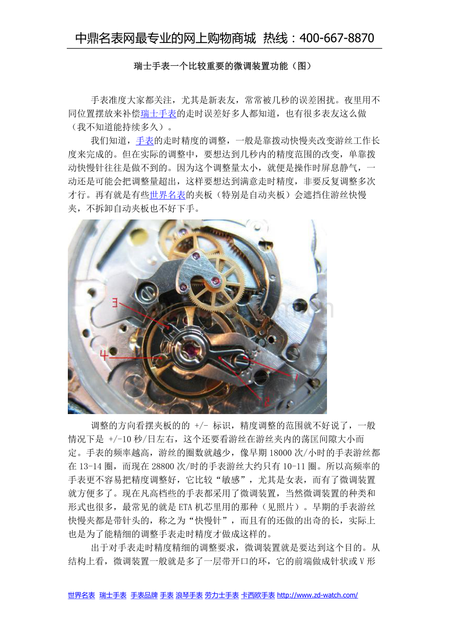 瑞士手表一个比较重要的微调装置功能(图).doc_第1页