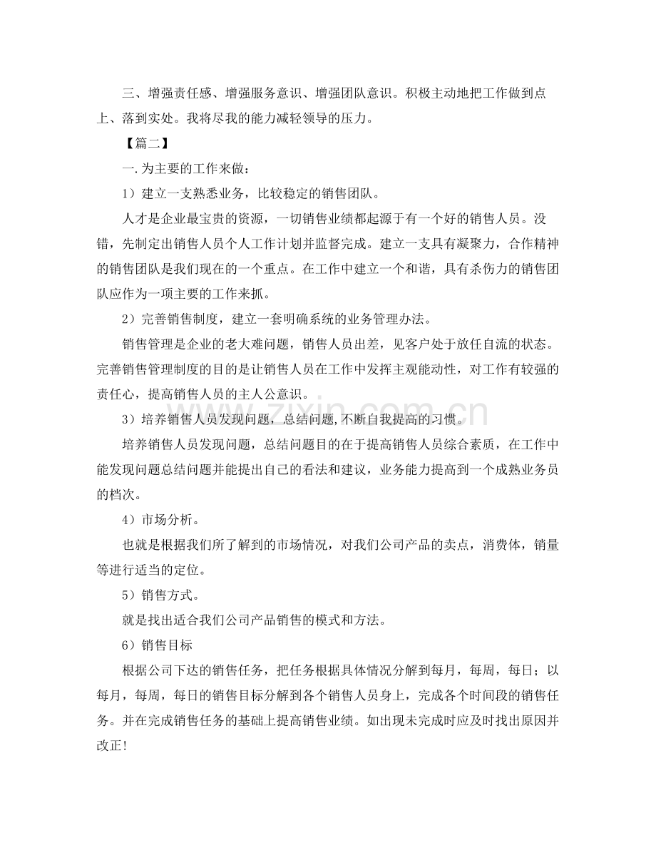 公司销售工作计划怎么写 .docx_第2页