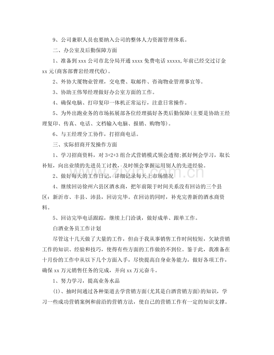 业务员工作计划怎么写【五篇】 .docx_第2页