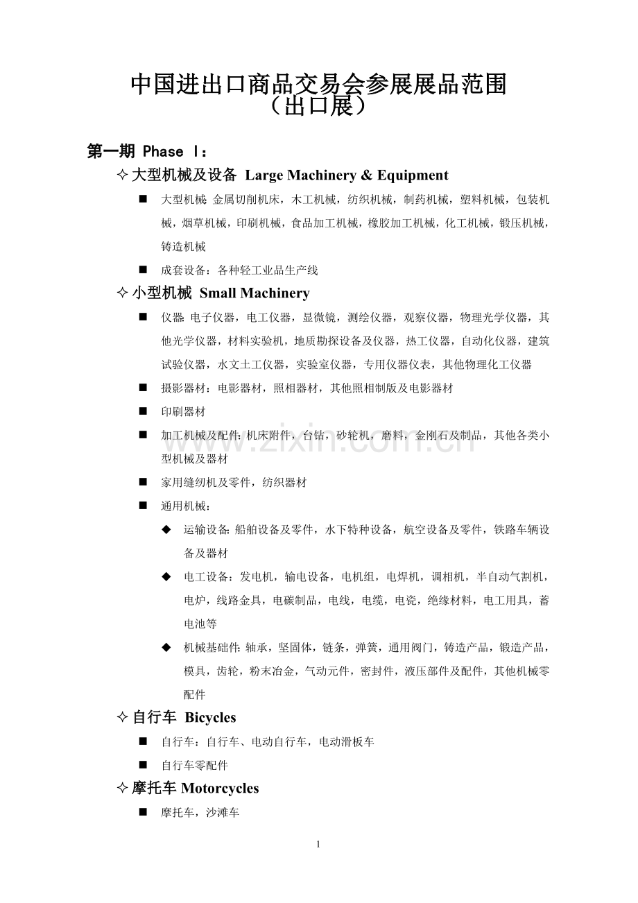 中国进出口商品交易会参展展品范围.doc_第1页