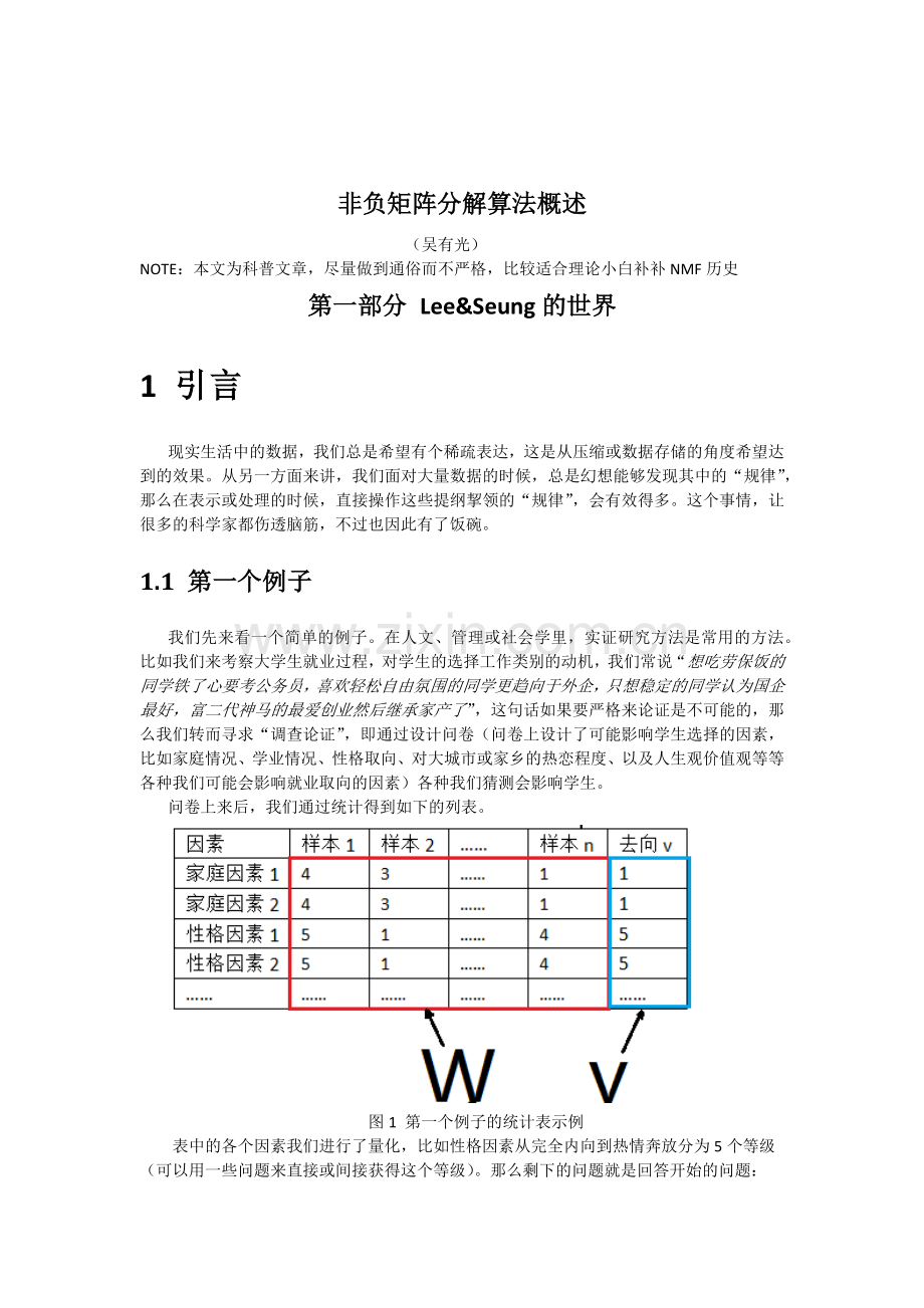 非负矩阵分解算法概述之Lee&Seung的世界.docx_第1页