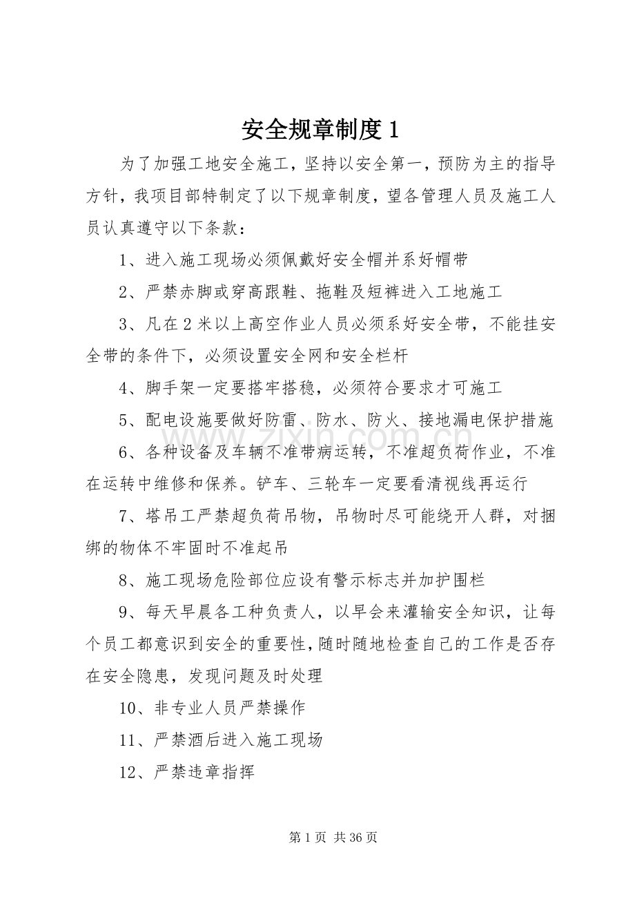 安全规章规章制度1.docx_第1页