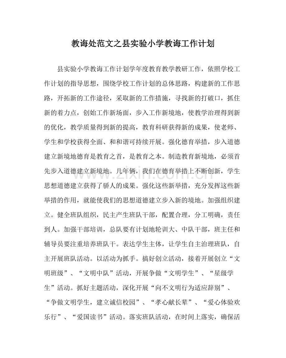 教导处范文县实验小学教导工作计划.docx_第1页