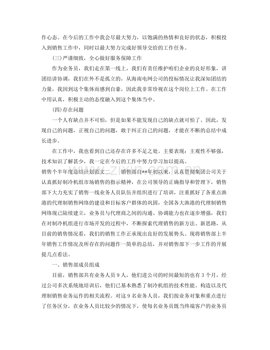 销售个半年度总结计划 .docx_第2页