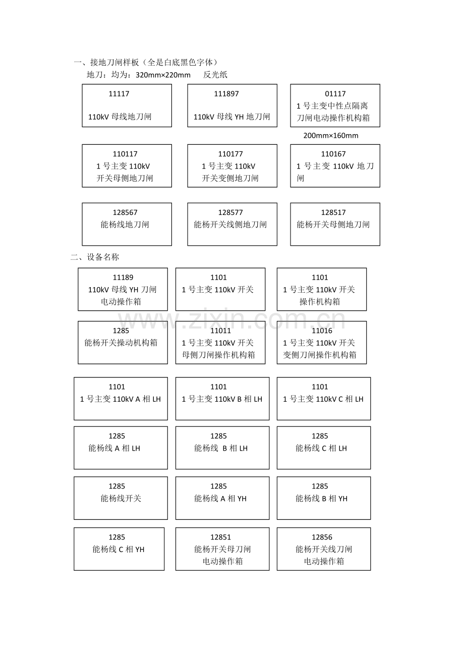 标示牌样板.doc_第1页